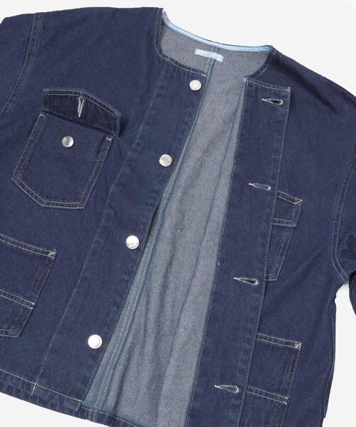 ITEMS URBANRESEARCH（アイテムズ アーバンリサーチ）の「デニムノーカラージャケット（デニムジャケット・レディース・ブラック/グレー/インディゴブルー・FREE）」の16枚目の写真
