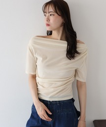 シアーベロアドレープTシャツ