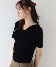 シアーベロアドレープTシャツ