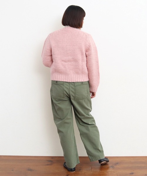 Dot&Stripes CHILD WOMAN(ドットアンドストライプス チャイルドウーマン)の「ロービングウール手編み&刺繍カーディガン(カーディガン/ボレロ・レディース・アイボリー/ピンク・FREE)」の9枚目の写真