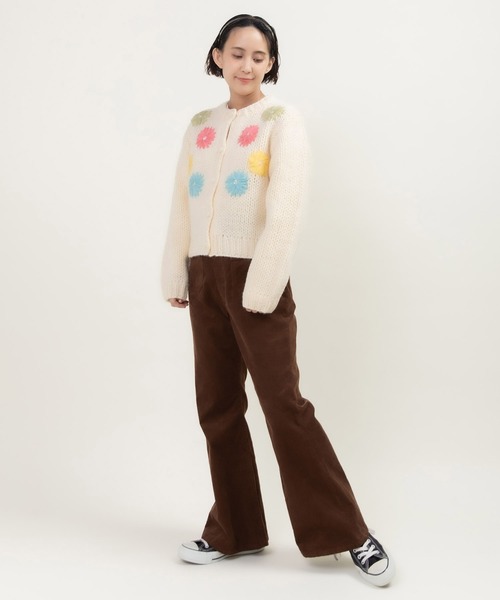 セール】ロービングウール手編み＆刺繍カーディガン（カーディガン