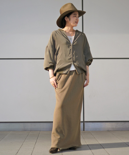 スエードライクサテンブルゾン（その他アウター）｜AP STUDIO