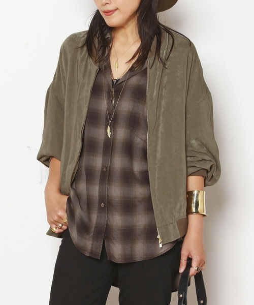 スエードライクサテンブルゾン（その他アウター）｜AP STUDIO