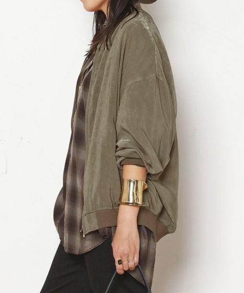 AP STUDIO★スエードライクサテンブルゾン Deuxieme スエードライクサテンブルゾン（その他アウター）｜AP STUDIO