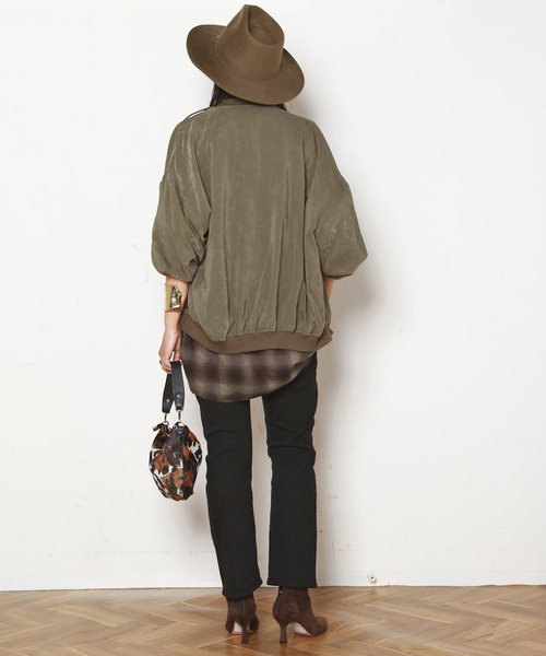 AP STUDIOスエードライクサテンブルゾン スエードライクサテンブルゾン（その他アウター）｜AP STUDIO