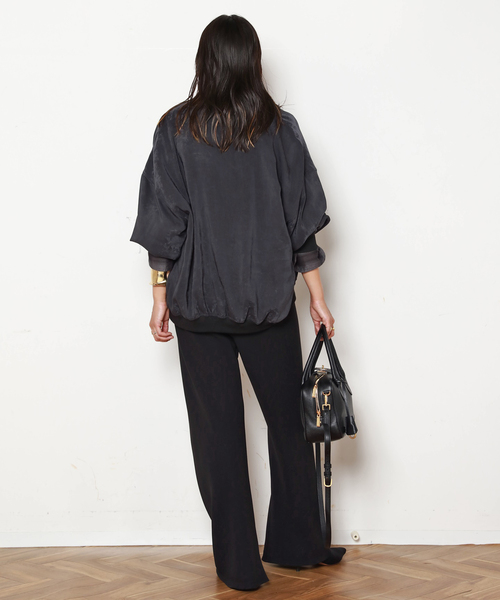 AP STUDIO（エーピーストゥディオ）の「スエードライクサテンブルゾン