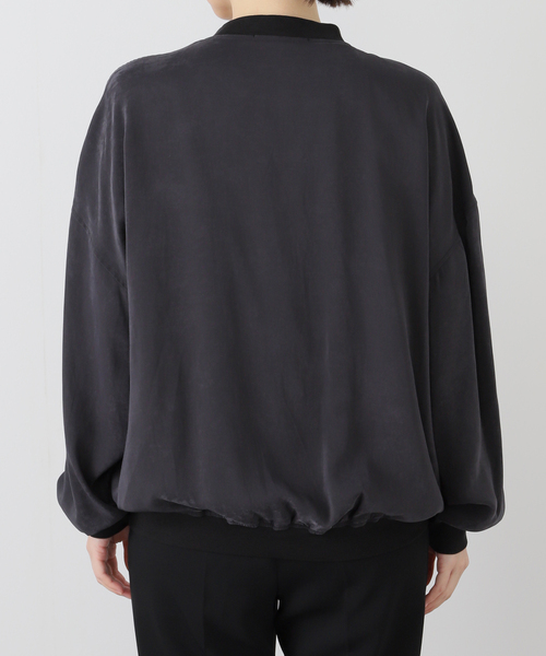 AP STUDIO（エーピーストゥディオ）の「スエードライクサテンブルゾン（その他アウター・レディース・ブラック/カーキ・FREE）」の8枚目の写真