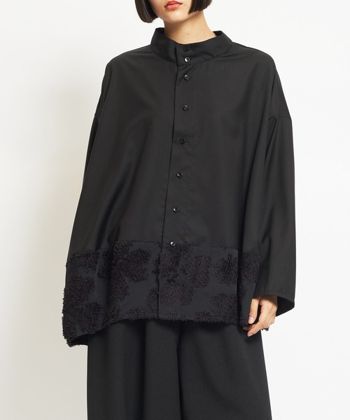 gomme（ゴム）の「4リーフクローバーJQ　バルーンブラウス（シャツ/ブラウス・レディース・ブラック/グレー・MEDIUM）」の2枚目の写真