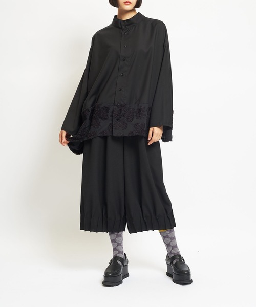 gomme（ゴム）の「4リーフクローバーJQ　バルーンブラウス（シャツ/ブラウス・レディース・ブラック/グレー・MEDIUM）」の9枚目の写真