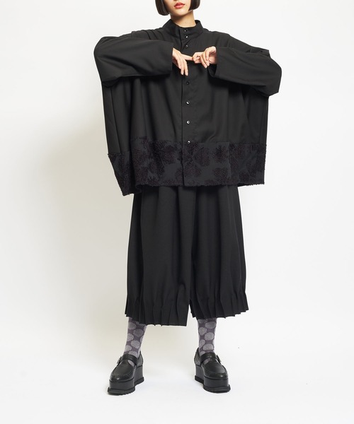 gomme（ゴム）の「4リーフクローバーJQ　バルーンブラウス（シャツ/ブラウス・レディース・ブラック/グレー・MEDIUM）」の10枚目の写真