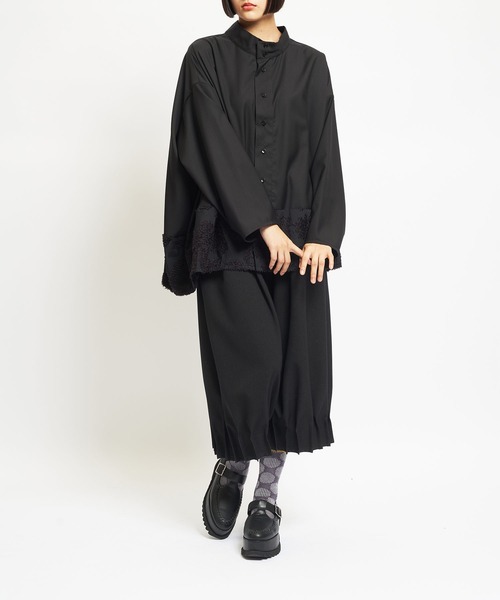 gomme（ゴム）の「4リーフクローバーJQ　バルーンブラウス（シャツ/ブラウス・レディース・ブラック/グレー・MEDIUM）」の12枚目の写真