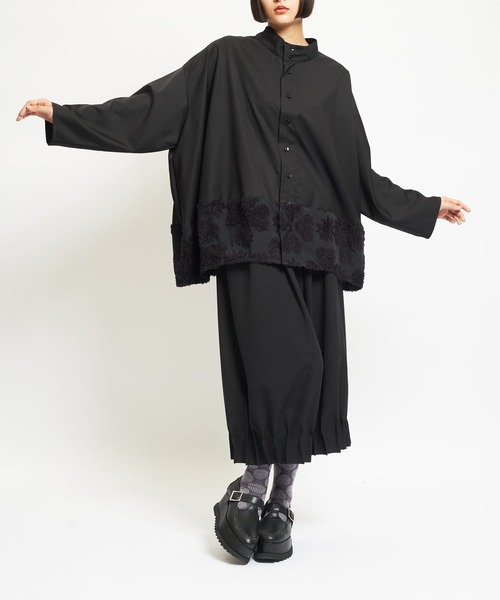 gomme（ゴム）の「4リーフクローバーJQ　バルーンブラウス（シャツ/ブラウス・レディース・ブラック/グレー・MEDIUM）」の13枚目の写真