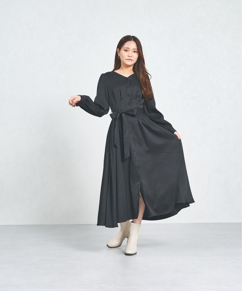ミキフィーユ♡ワンピース 黒 セール】WEB限定 2025秋冬新作 シャツワンピース（ワンピース）｜MISCH