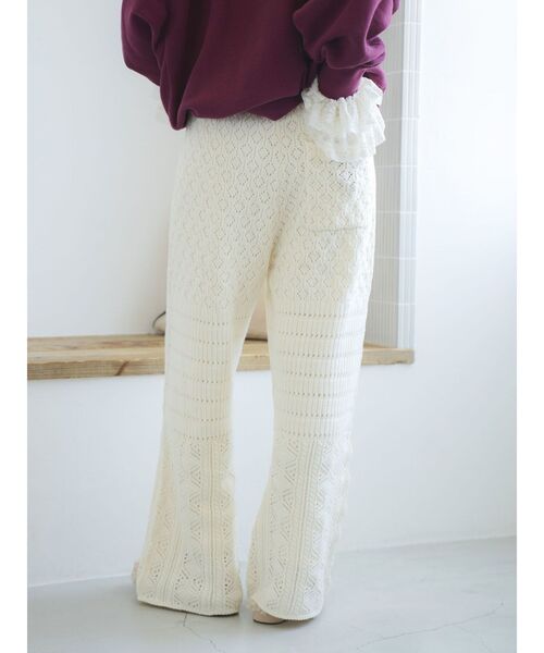 Ungrid（アングリッド）の「透かし編みニットパンツ（その他パンツ・レディース・チャコールグレー/アイボリー/オレンジ・FREE）」の7枚目の写真