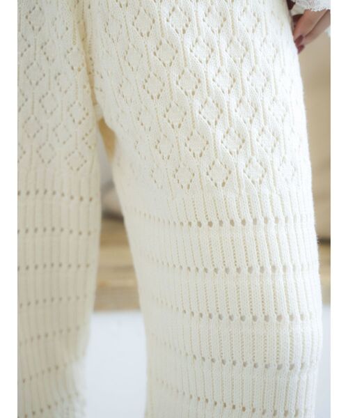 Ungrid（アングリッド）の「透かし編みニットパンツ（その他パンツ・レディース・チャコールグレー/アイボリー/オレンジ・FREE）」の8枚目の写真