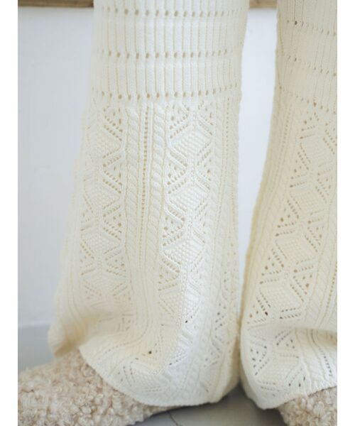 Ungrid（アングリッド）の「透かし編みニットパンツ（その他パンツ・レディース・チャコールグレー/アイボリー/オレンジ・FREE）」の9枚目の写真