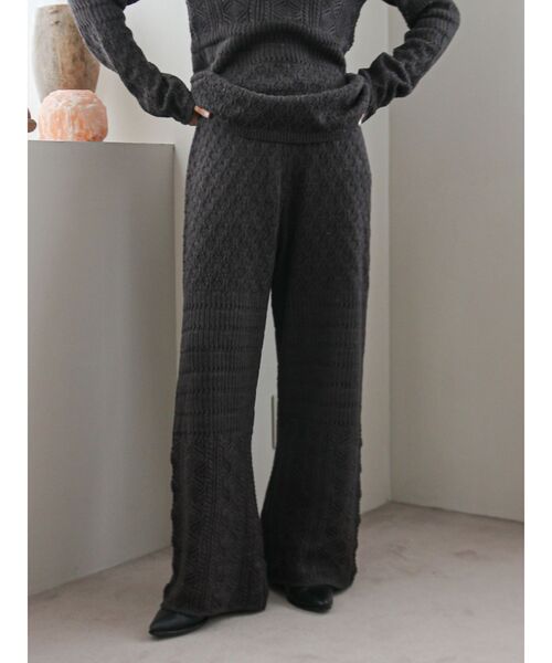 Ungrid（アングリッド）の「透かし編みニットパンツ（その他パンツ・レディース・チャコールグレー/アイボリー/オレンジ・FREE）」の10枚目の写真