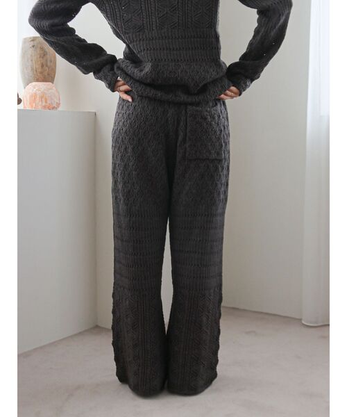 Ungrid（アングリッド）の「透かし編みニットパンツ（その他パンツ・レディース・チャコールグレー/アイボリー/オレンジ・FREE）」の12枚目の写真