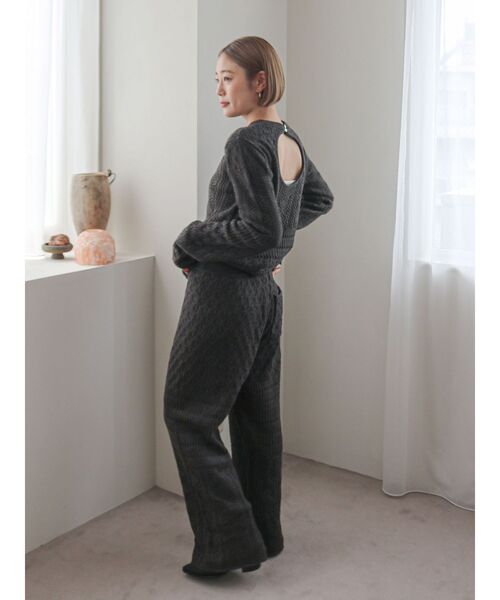 Ungrid（アングリッド）の「透かし編みニットパンツ（その他パンツ・レディース・チャコールグレー/アイボリー/オレンジ・FREE）」の14枚目の写真