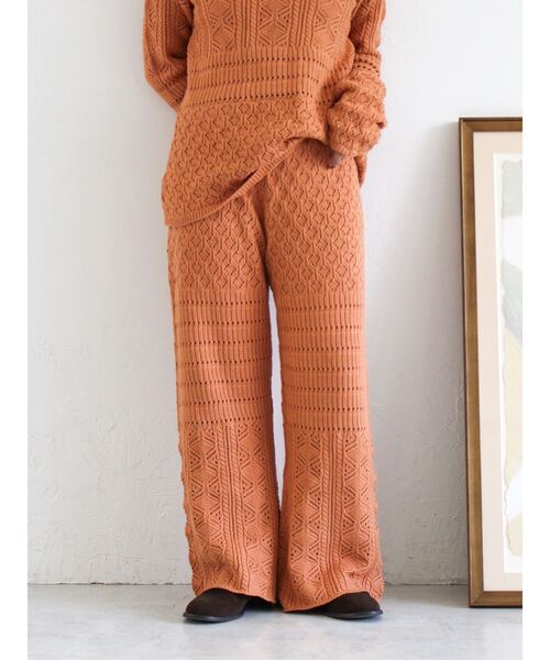 Ungrid（アングリッド）の「透かし編みニットパンツ（その他パンツ・レディース・チャコールグレー/アイボリー/オレンジ・FREE）」の18枚目の写真