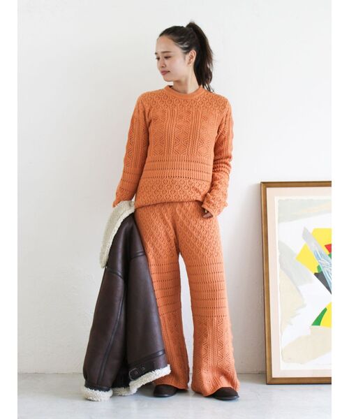 Ungrid（アングリッド）の「透かし編みニットパンツ（その他パンツ・レディース・チャコールグレー/アイボリー/オレンジ・FREE）」の22枚目の写真