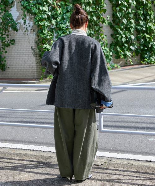 S120ブレンドショート丈リバーシブルコート（ノーカラーコート）｜B.C