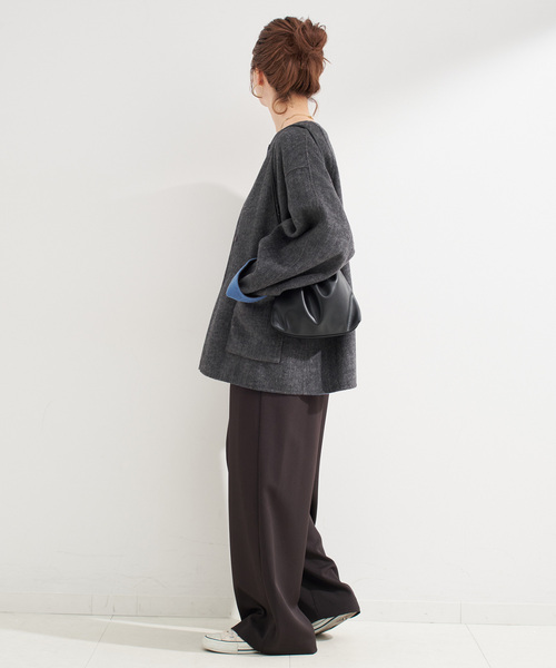 S120ブレンドショート丈リバーシブルコート（ノーカラーコート）｜B.C