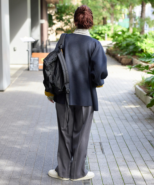 S120ブレンドショート丈リバーシブルコート（ノーカラーコート）｜B.C