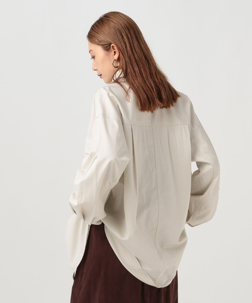 BAYFLOW（ベイフロー）の「[ショートとロングで選べる着丈]コットンボーイフレンドシャツ（シャツ/ブラウス・レディース・オフホワイト/カーキ/インディゴブルー/ボルドー・MEDIUM/SMALL）」の15枚目の写真