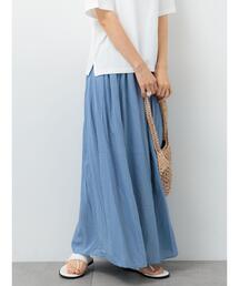 Lugnoncure | 麻混ギャザースカート(セットアップ可)(スカート)