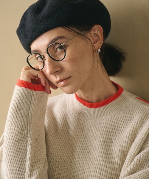 BEAUTY&YOUTH UNITED ARROWS（ビューティーアンドユースユナイテッドアローズ）の「ネップカラーライン クルーネック ニットプルオーバー（ニット/セーター・レディース・ダークグレー/ライム/オフホワイト・FREE）」の7枚目の写真