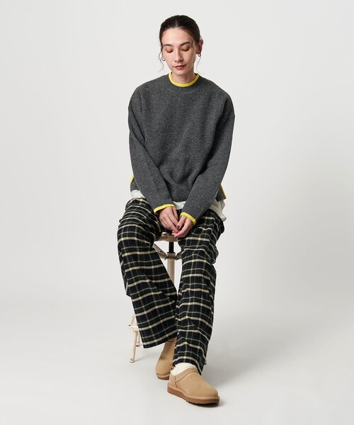 BEAUTY&YOUTH UNITED ARROWS（ビューティーアンドユースユナイテッドアローズ）の「ネップカラーライン クルーネック ニットプルオーバー（ニット/セーター・レディース・ダークグレー/ライム/オフホワイト・FREE）」の21枚目の写真