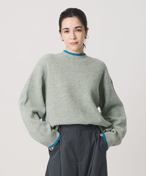 BEAUTY&YOUTH UNITED ARROWS（ビューティーアンドユースユナイテッドアローズ）の「ネップカラーライン クルーネック ニットプルオーバー（ニット/セーター・レディース・ダークグレー/ライム/オフホワイト・FREE）」の22枚目の写真