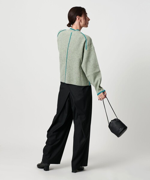 BEAUTY&YOUTH UNITED ARROWS（ビューティーアンドユースユナイテッドアローズ）の「ネップカラーライン クルーネック ニットプルオーバー（ニット/セーター・レディース・ダークグレー/ライム/オフホワイト・FREE）」の15枚目の写真