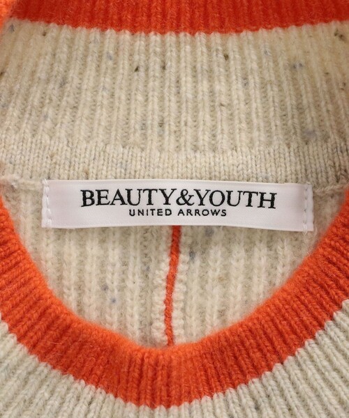BEAUTY&YOUTH UNITED ARROWS（ビューティーアンドユースユナイテッドアローズ）の「ネップカラーライン クルーネック ニットプルオーバー（ニット/セーター・レディース・ダークグレー/ライム/オフホワイト・FREE）」の5枚目の写真