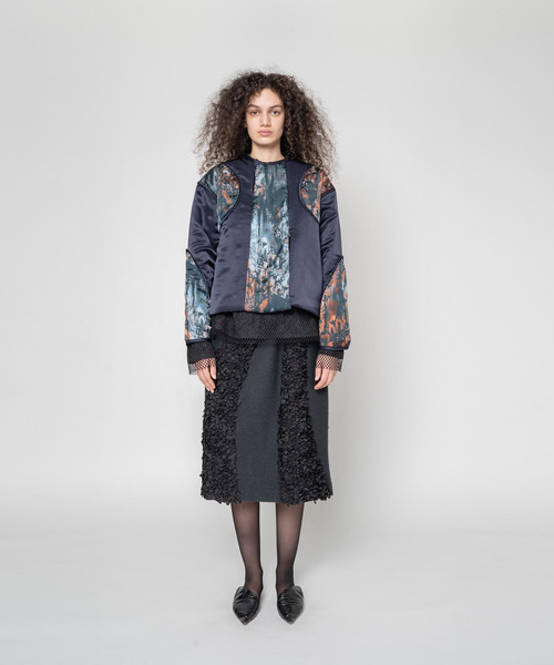 muller of yoshiokubo（ミュラーオブヨシオクボ）の「muller of yoshiokubo ミュラーオブヨシオクボ / FLOWY FRILLED SKIRT フローウィフリルドスカート / MLF25405（スカート・レディース・ブラック/レッド・36/38）」の7枚目の写真