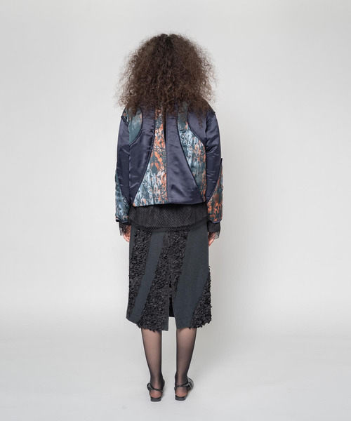 muller of yoshiokubo（ミュラーオブヨシオクボ）の「muller of yoshiokubo ミュラーオブヨシオクボ / FLOWY FRILLED SKIRT フローウィフリルドスカート / MLF25405（スカート・レディース・ブラック/レッド・36/38）」の9枚目の写真