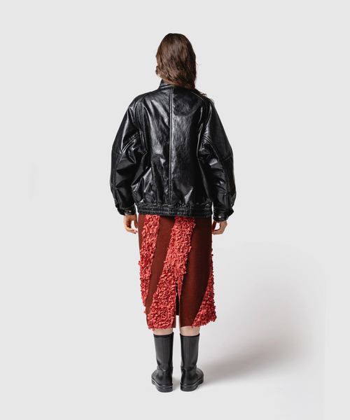 muller of yoshiokubo（ミュラーオブヨシオクボ）の「muller of yoshiokubo ミュラーオブヨシオクボ / FLOWY FRILLED SKIRT フローウィフリルドスカート / MLF25405（スカート・レディース・ブラック/レッド・36/38）」の14枚目の写真