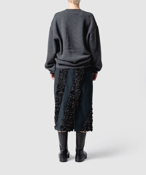 muller of yoshiokubo（ミュラーオブヨシオクボ）の「muller of yoshiokubo ミュラーオブヨシオクボ / FLOWY FRILLED SKIRT フローウィフリルドスカート / MLF25405（スカート・レディース・ブラック/レッド・36/38）」の3枚目の写真