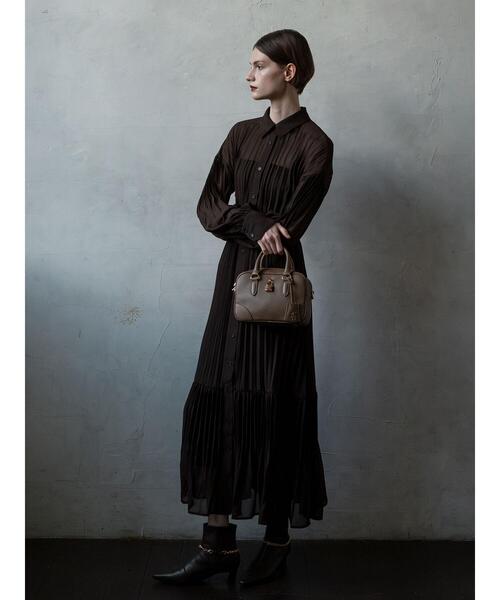 【Atelier plier】プリーツシャツカラーワンピース《2025Autumn catalog item》