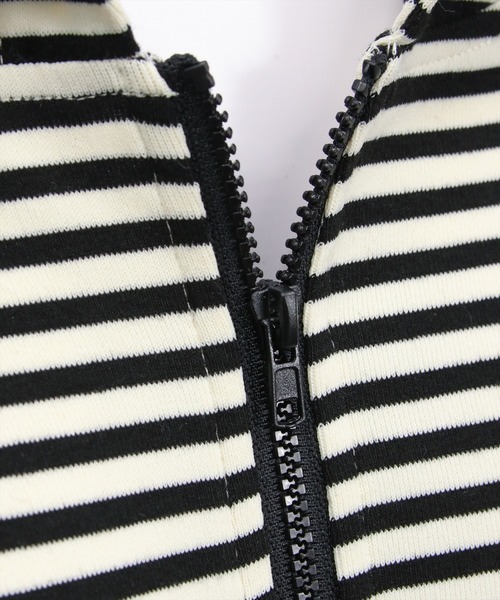 clear（クリア）の「ボーダー柄ダブルジップパーカー[カジュアル 着回し抜群 大人]（パーカー・レディース・ホワイト系その他/グレー系その他・F）」の17枚目の写真