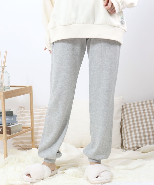 HANES(ヘインズ)の「Hanes(ヘインズ)ワッフルロングパンツ/サーマルジョガーパンツ イージーパンツ レディース(スウェットパンツ・レディース・グレー/ワイン/ネイビー・FREE)」の21枚目の写真
