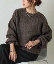 モヘアタッチニットプルオーバー