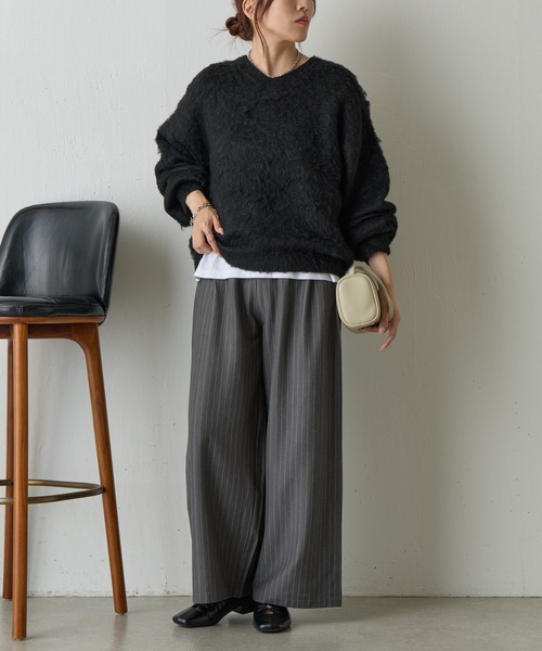 COLONY 2139（コロニートゥーワンスリーナイン）の「モヘアタッチニットプルオーバー（ニット/セーター・レディース・ネイビー/ライトグレー/ブラウン/ピンク/チャコールグレー/ブルー/ブラック・FREE）」の22枚目の写真