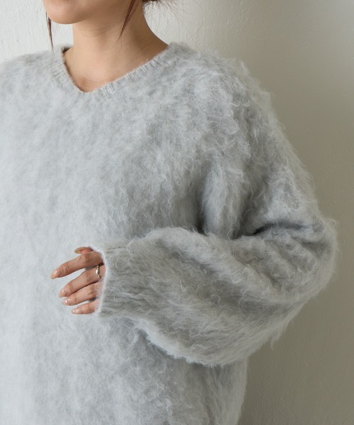 COLONY 2139（コロニートゥーワンスリーナイン）の「モヘアタッチニットプルオーバー（ニット/セーター・レディース・ネイビー/ライトグレー/ブラウン/ピンク/チャコールグレー/ブルー/ブラック・FREE）」の14枚目の写真