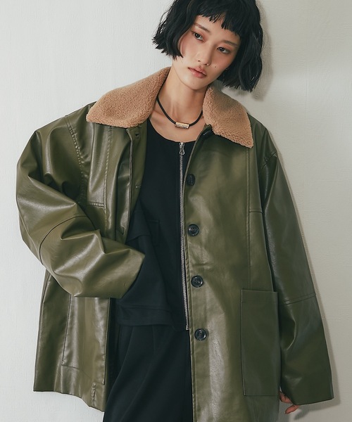 【〜2/22まで】6(ROKU)フェイクレザーボアジャケットコート 状態◎】ROKU 6 フェイクレザーボアジップブルゾン 36 - メルカリ