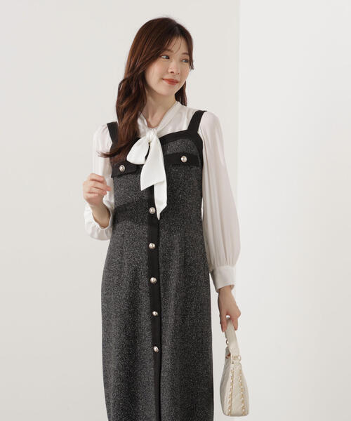 PROPORTION BODY DRESSING（プロポーションボディドレッシング）の「ツイードロングジャンスカ / 1215240005（ワンピース・レディース・ベージュ/ブラック・SMALL/P/S/MEDIUM）」の9枚目の写真