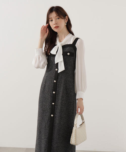 PROPORTION BODY DRESSING（プロポーションボディドレッシング）の「ツイードロングジャンスカ / 1215240005（ワンピース・レディース・ベージュ/ブラック・SMALL/P/S/MEDIUM）」の13枚目の写真