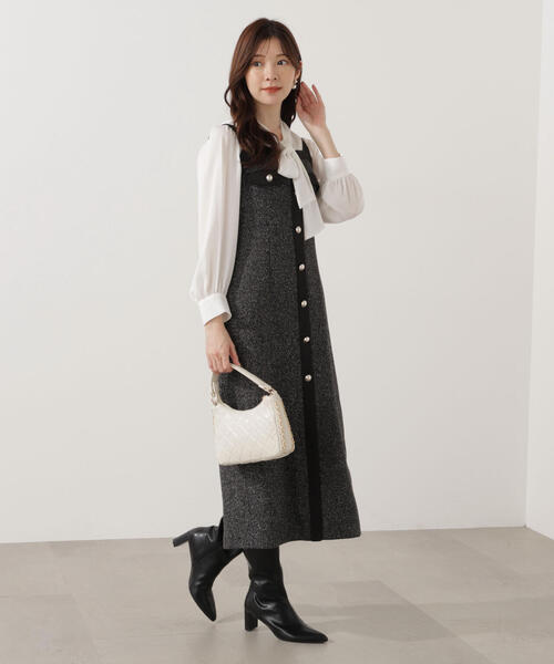 PROPORTION BODY DRESSING（プロポーションボディドレッシング）の「ツイードロングジャンスカ / 1215240005（ワンピース・レディース・ベージュ/ブラック・SMALL/P/S/MEDIUM）」の14枚目の写真