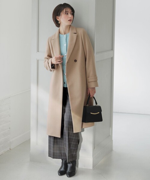 ANY SIS(エニィスィス)の「ウールライクロング チェスターコート(チェスターコート・レディース・ブラック系/ベージュ系/ライトグレー系・X-SMALL)」の18枚目の写真